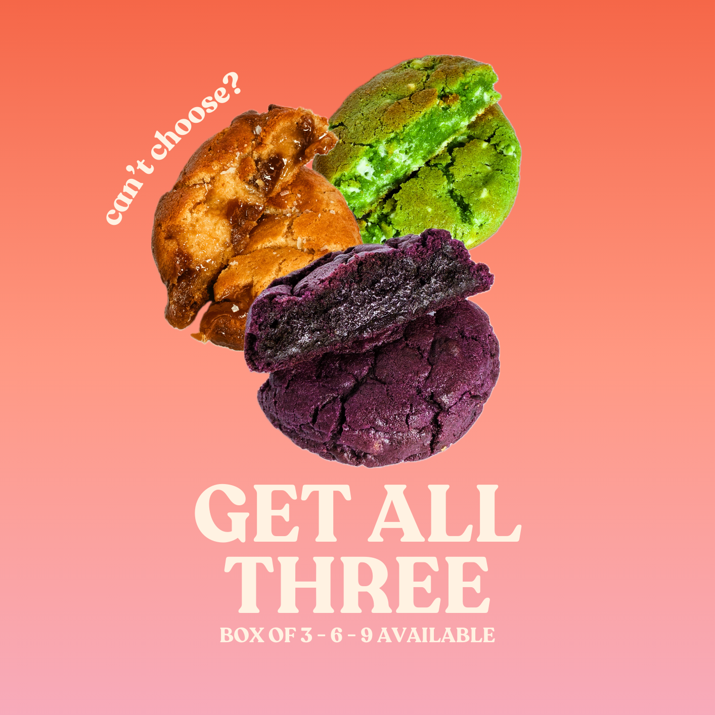 ASSORTED - Pandan Ube Miso Cookies BOX OF 3